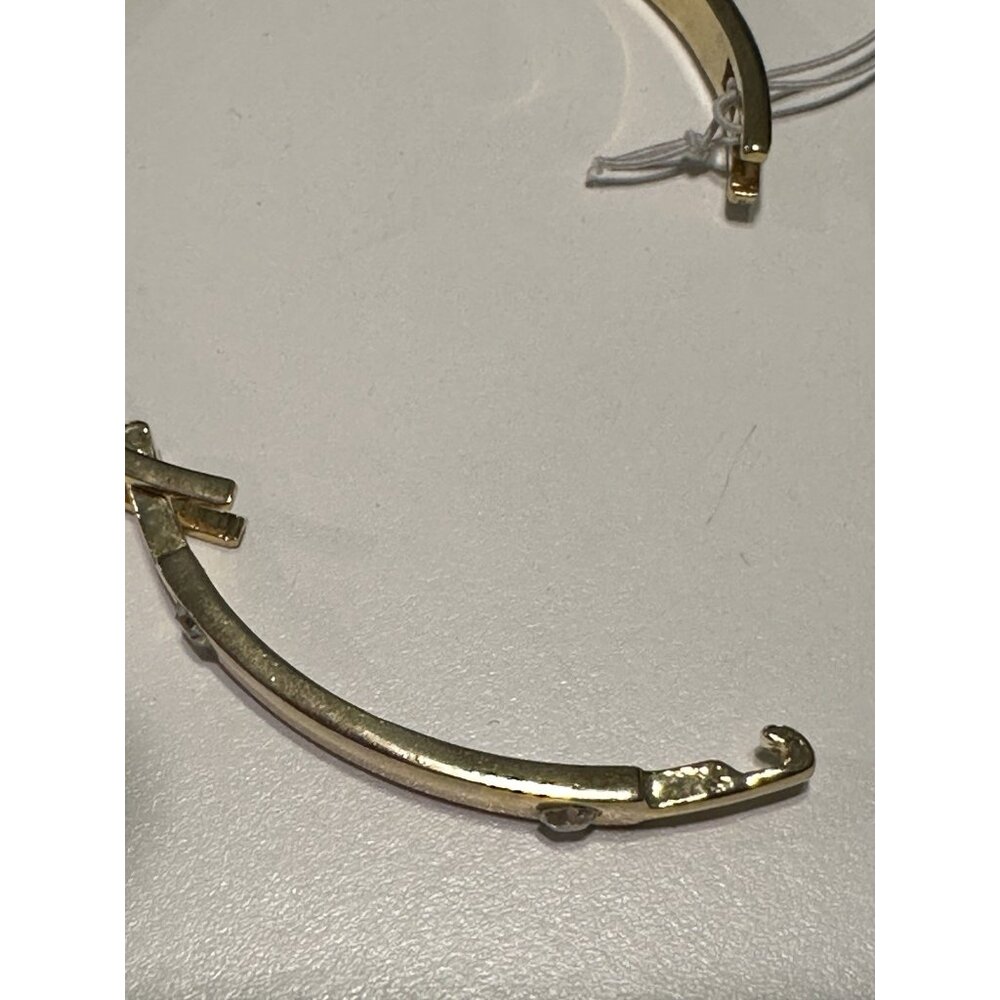 NWT Ann Taylor gold-tone hinged bangle bracelet with crystal accents - Picture 5 of 7